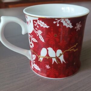 Starbucks mug cup Christmas Birds gold 2010
